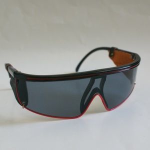 NWOT True Vintage Funky Wrap Sunglasses w/side leather multi-color frame
